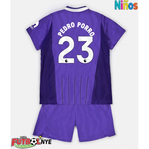Camiseta Tottenham Hotspur Pedro Porro #23 Tercera Equipación para niños 2026-27 manga corta (+ pantalones cortos)